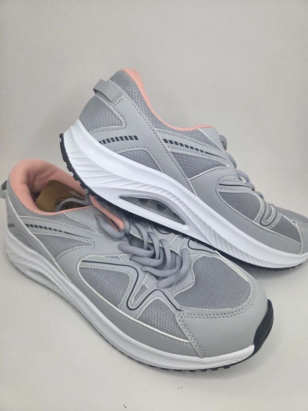Autper Womens Walking Shoes Size 10.5 Gray Pink Orthotic Sneakers